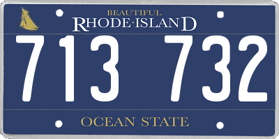 RI license plate 713732