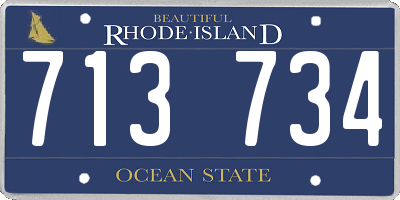 RI license plate 713734