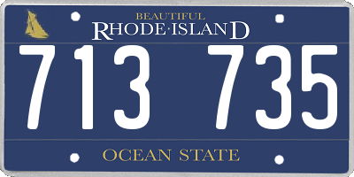 RI license plate 713735