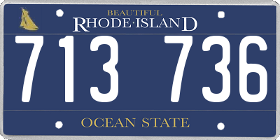 RI license plate 713736