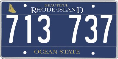 RI license plate 713737