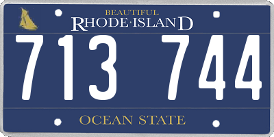 RI license plate 713744