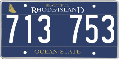 RI license plate 713753