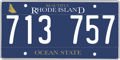 RI license plate 713757