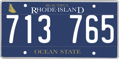 RI license plate 713765