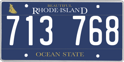 RI license plate 713768