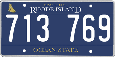 RI license plate 713769