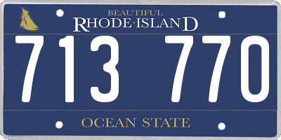 RI license plate 713770