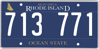 RI license plate 713771