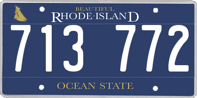 RI license plate 713772
