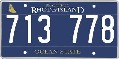 RI license plate 713778