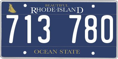 RI license plate 713780