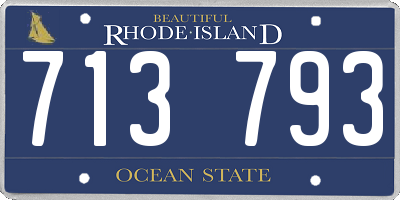 RI license plate 713793