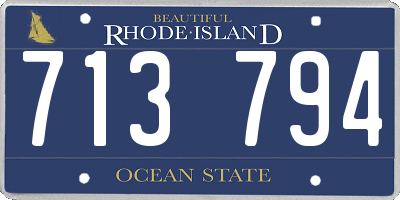 RI license plate 713794