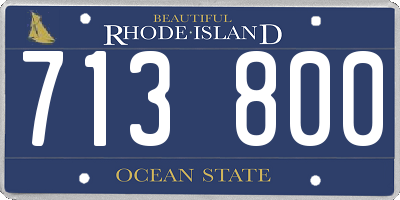 RI license plate 713800