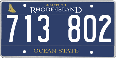 RI license plate 713802