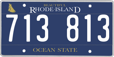 RI license plate 713813