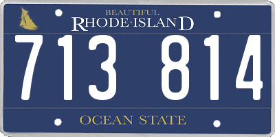 RI license plate 713814