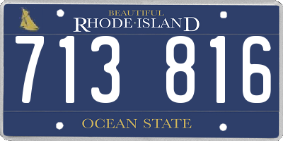 RI license plate 713816