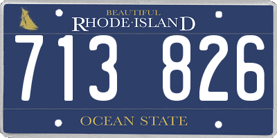 RI license plate 713826