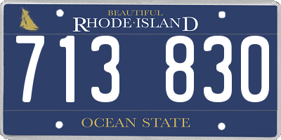 RI license plate 713830