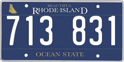 RI license plate 713831