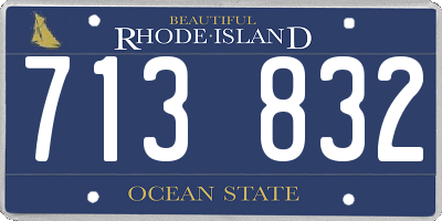 RI license plate 713832