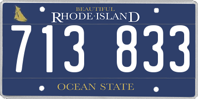 RI license plate 713833