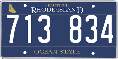 RI license plate 713834
