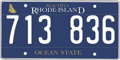 RI license plate 713836