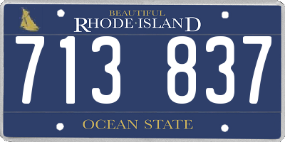 RI license plate 713837