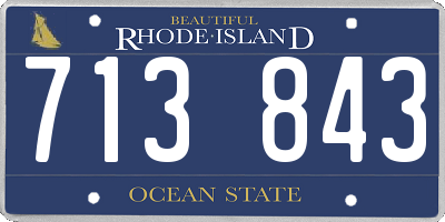 RI license plate 713843