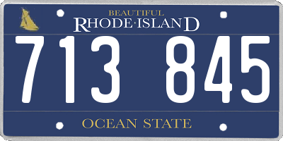 RI license plate 713845
