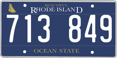 RI license plate 713849