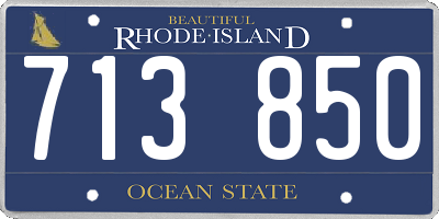 RI license plate 713850