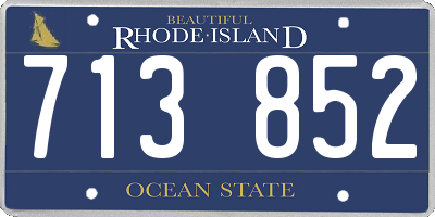 RI license plate 713852