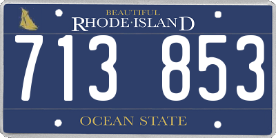 RI license plate 713853