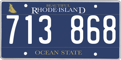 RI license plate 713868