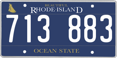 RI license plate 713883