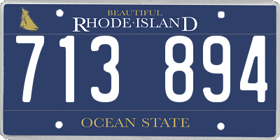 RI license plate 713894