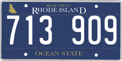 RI license plate 713909
