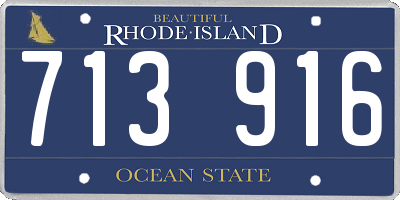 RI license plate 713916