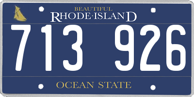 RI license plate 713926
