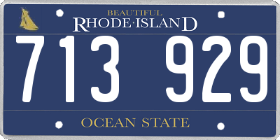 RI license plate 713929