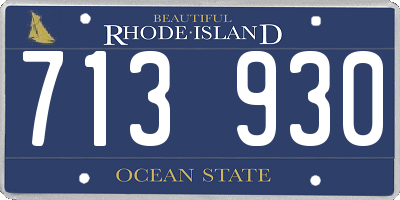 RI license plate 713930