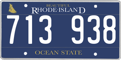 RI license plate 713938