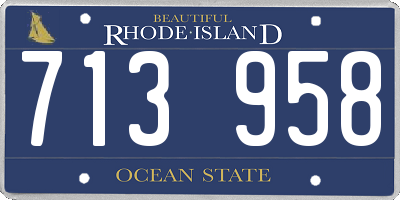 RI license plate 713958