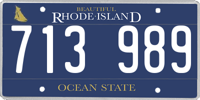 RI license plate 713989
