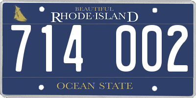 RI license plate 714002