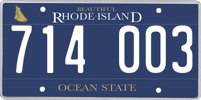 RI license plate 714003